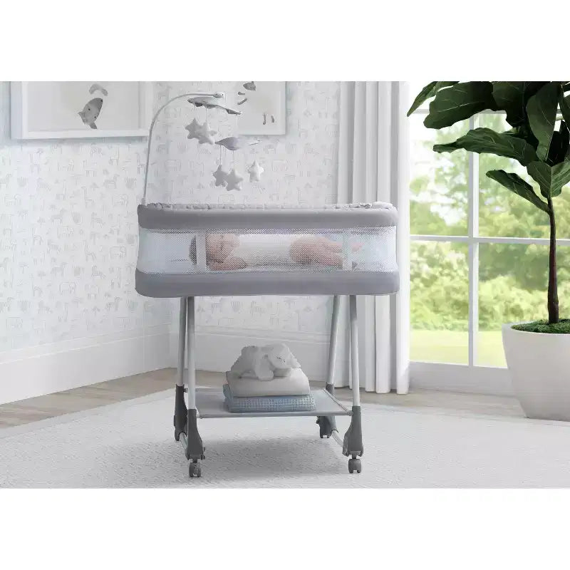 Culla a dondolo per bambini Shooting Star con rete traspirante - Platinum