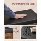 Panca portascarpe con seduta imbottita e 3 vani portaoggetti, robusto organizzatore per ingresso, 11,8 x 23,6 x 17,3 pollici