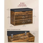 Panca portascarpe con seduta imbottita e 3 vani portaoggetti, robusto organizzatore per ingresso, 11,8 x 23,6 x 17,3 pollici