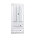 Keloyid White Wood 31.5 in. Armoire with 2 Drawers, 1 Shelf and Hanging Rails
