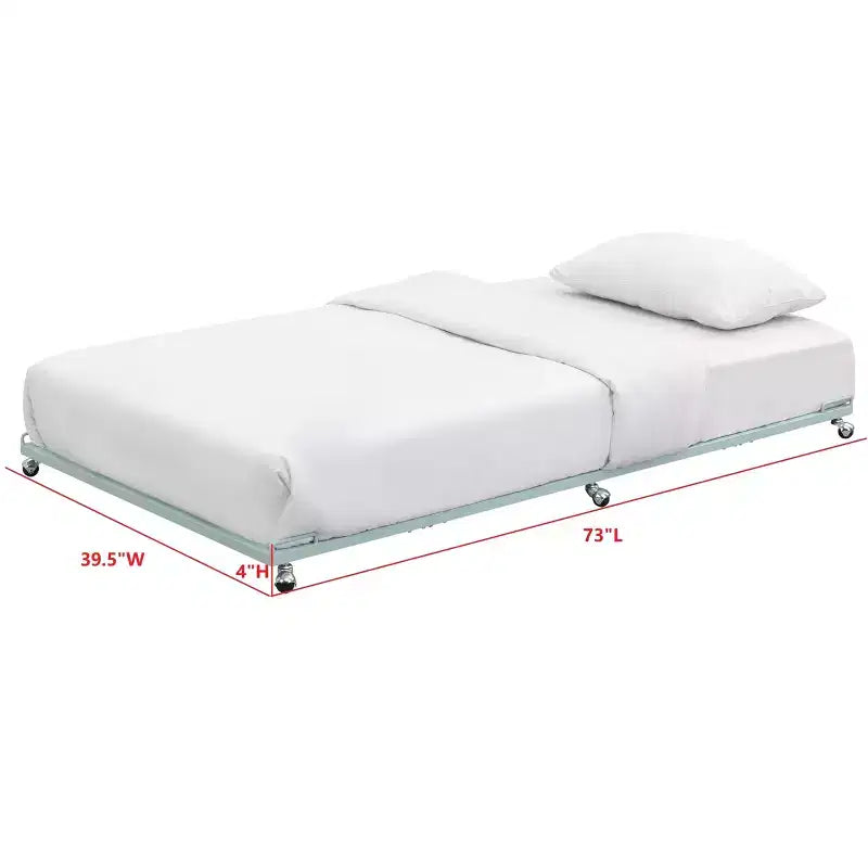 Struttura letto estraibile singola in metallo con piattaforma per divano letto e doghe in acciaio