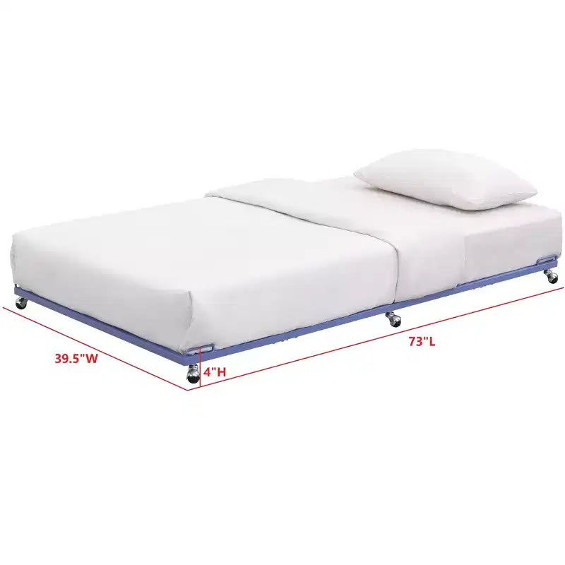 Struttura letto estraibile singola in metallo con piattaforma per divano letto e doghe in acciaio