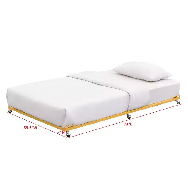 Struttura letto estraibile singola in metallo con piattaforma per divano letto e doghe in acciaio