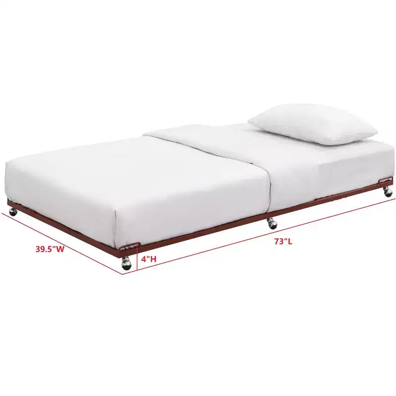 Struttura letto estraibile singola in metallo con piattaforma per divano letto e doghe in acciaio