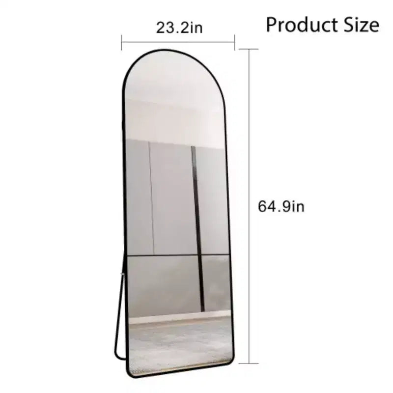 Specchi a figura intera da pavimento, cornice ad arco in lega di alluminio per bagno, camera da letto, portico, negozio di abbigliamento