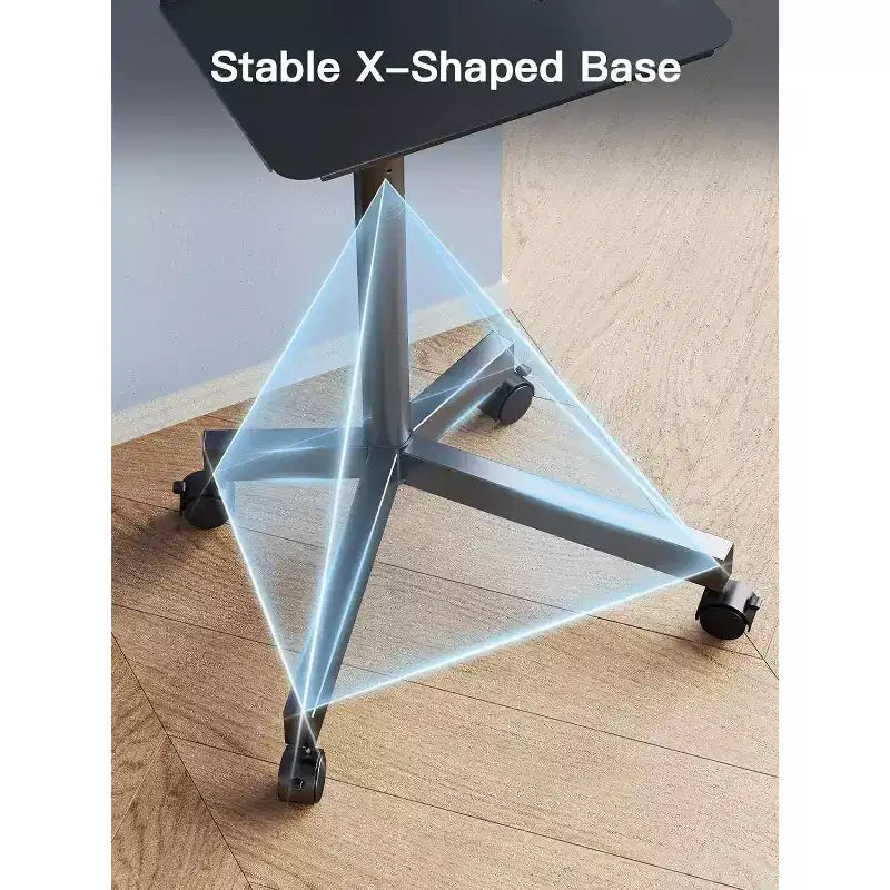 PERLESMITH Carrello TV Mobile con Ruote per TV LCD/LED/OLED da 23-60 pollici, Ripiano Regolabile in Altezza, Supporta fino a 45 kg, VESA Max 400x400mm