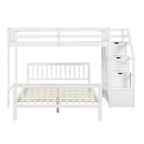 97.2''L 78.4''W Moderno letto a soppalco in legno per due persone con scale contenitore