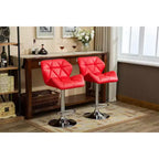 Sgabelli da bar regolabili in altezza Glasgow Contemporary Tufted Hydraulic, rossi