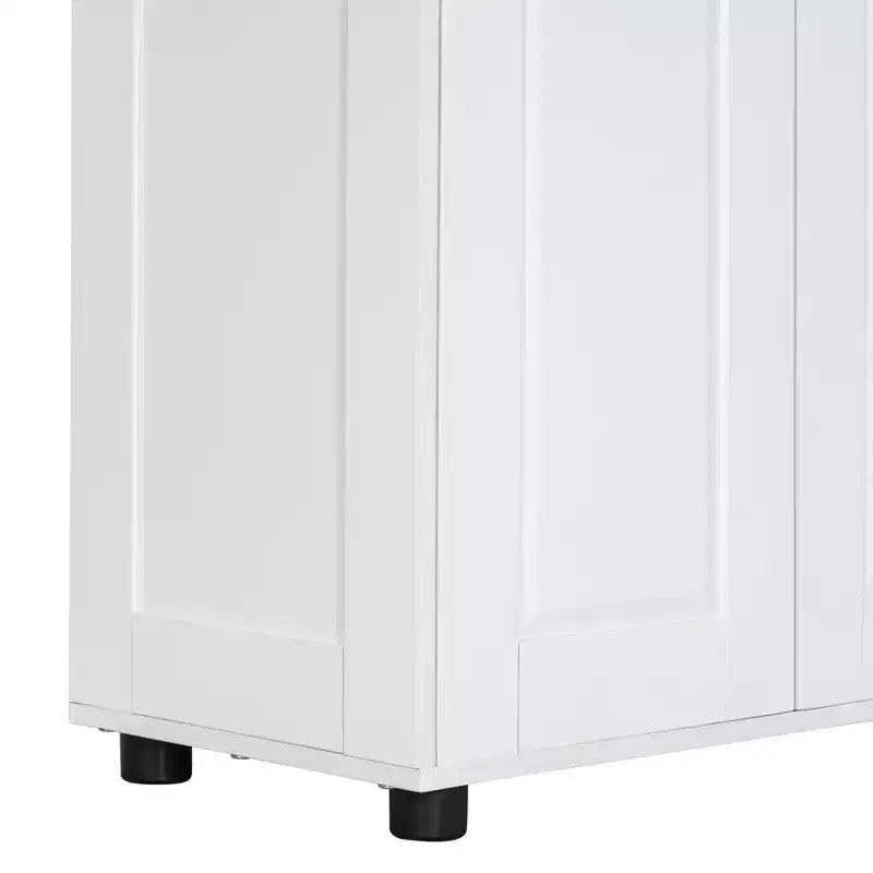 Mobile Contenitore in Stile Minimalista con Ante Doppie e Ripiani Regolabili per Bagno, Ufficio - Bianco