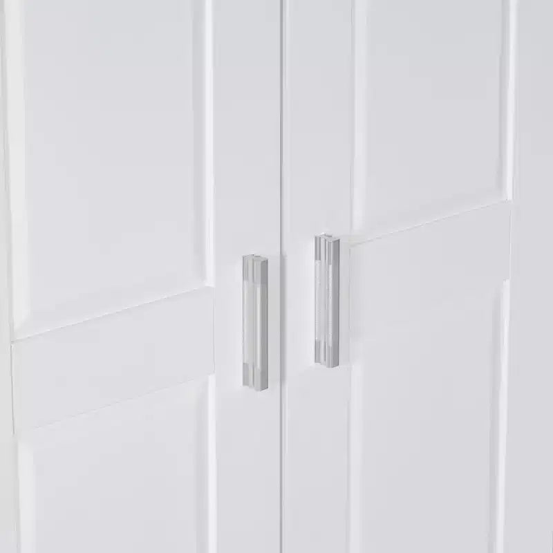 Mobile Contenitore in Stile Minimalista con Ante Doppie e Ripiani Regolabili per Bagno, Ufficio - Bianco