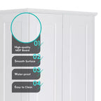 Mobile Contenitore in Stile Minimalista con Ante Doppie e Ripiani Regolabili per Bagno, Ufficio - Bianco