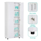 Mobile Contenitore in Stile Minimalista con Ante Doppie e Ripiani Regolabili per Bagno, Ufficio - Bianco
