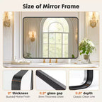 Grande Specchio da Bagno in Alluminio 39x29 Pollici, Specchio da Trucco Anti-Appannamento con Vetro di Sicurezza, Nero
