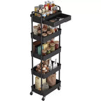 Carrello scorrevole a 5 ripiani con cassetto, organizer mobile salvaspazio per cucina - Capacità 150 kg