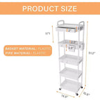 Carrello scorrevole a 5 ripiani con cassetto, organizer mobile salvaspazio per cucina - Capacità 150 kg