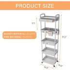 Carrello scorrevole a 5 ripiani con cassetto, organizer mobile salvaspazio per cucina - Capacità 150 kg