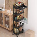 Carrello scorrevole a 5 ripiani con cassetto, organizer mobile salvaspazio per cucina - Capacità 150 kg