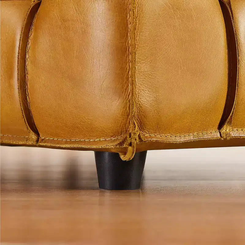 Poggiapiedi versatile in vera pelle