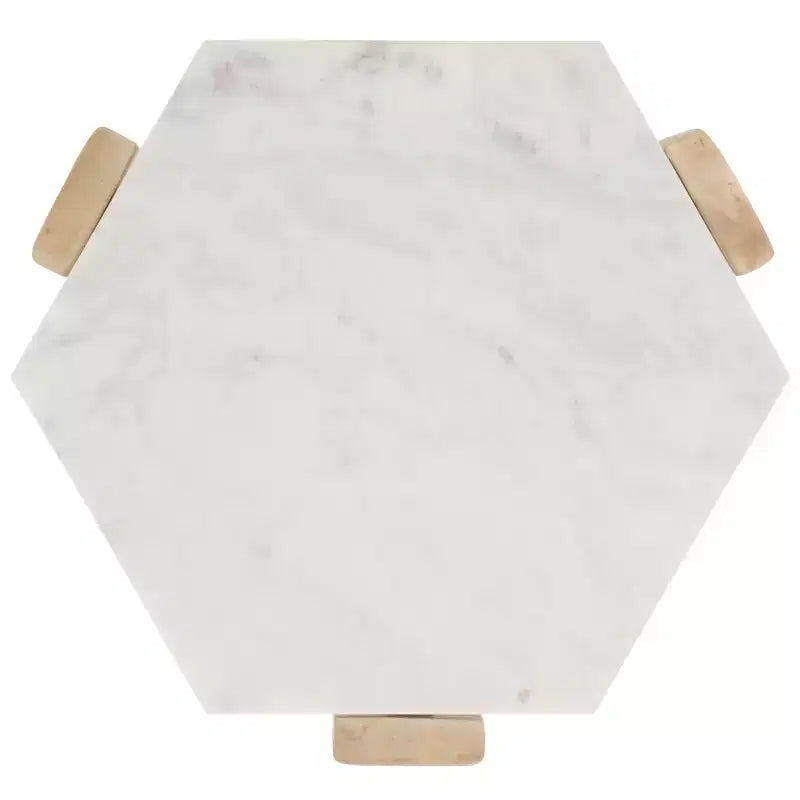 Tavolino Pisa in marmo - ACC3733A - Bianco/Naturale