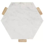 Tavolino Pisa in marmo - ACC3733A - Bianco/Naturale