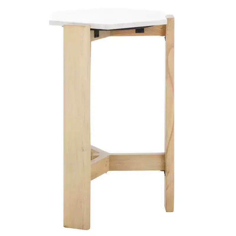 Tavolino Pisa in marmo - ACC3733A - Bianco/Naturale