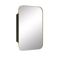 24 * 16 Inch Gold Rectangular Bathroom Medicine Cabinet With Mirror