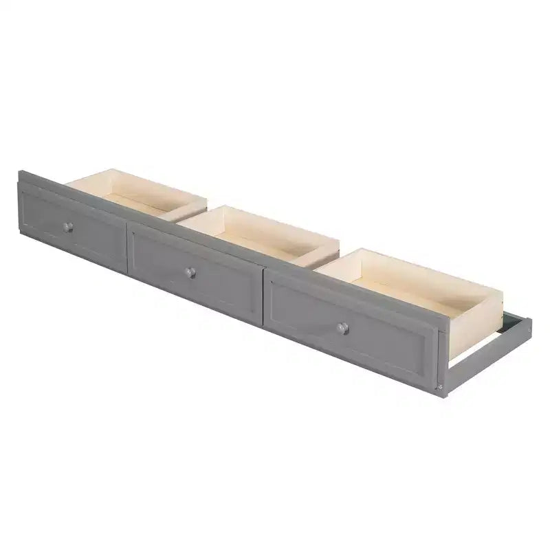 Letto a Castello "Twin-Over-Full" con Cassetti, Scaletta e Scala Contenitore, Espresso