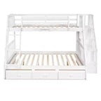 Letto a Castello "Twin-Over-Full" con Cassetti, Scaletta e Scala Contenitore, Espresso