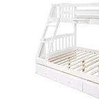 Letto a Castello "Twin-Over-Full" con Cassetti, Scaletta e Scala Contenitore, Espresso