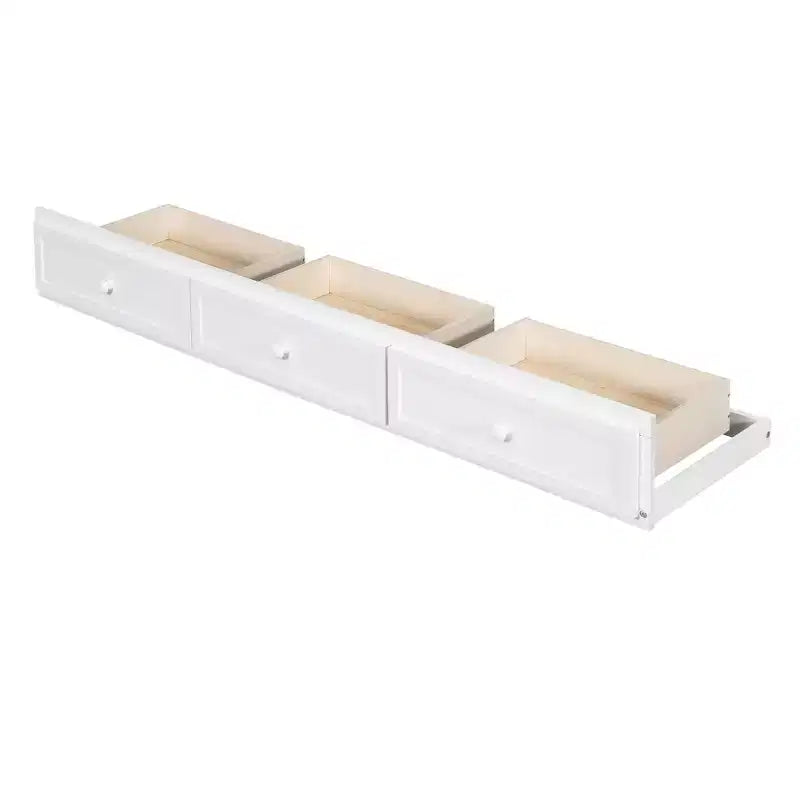 Letto a Castello "Twin-Over-Full" con Cassetti, Scaletta e Scala Contenitore, Espresso