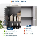 Mobile contenitore scanalato da 43" con ante scorrevoli - Organizzatore a 3 ripiani regolabili per soggiorno e cucina