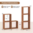1/2 PZ Organizer a 3 Cubi, Scaffali Libreria Impilabili per Piccoli Spazi Teak
