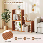 1/2 PZ Organizer a 3 Cubi, Scaffali Libreria Impilabili per Piccoli Spazi Teak