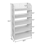 Scarpiera a 5 ripiani Karl Home in PVC (cloruro di polivinile) bianco, larga 42 cm, autoportante