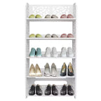 Scarpiera a 5 ripiani Karl Home in PVC (cloruro di polivinile) bianco, larga 42 cm, autoportante