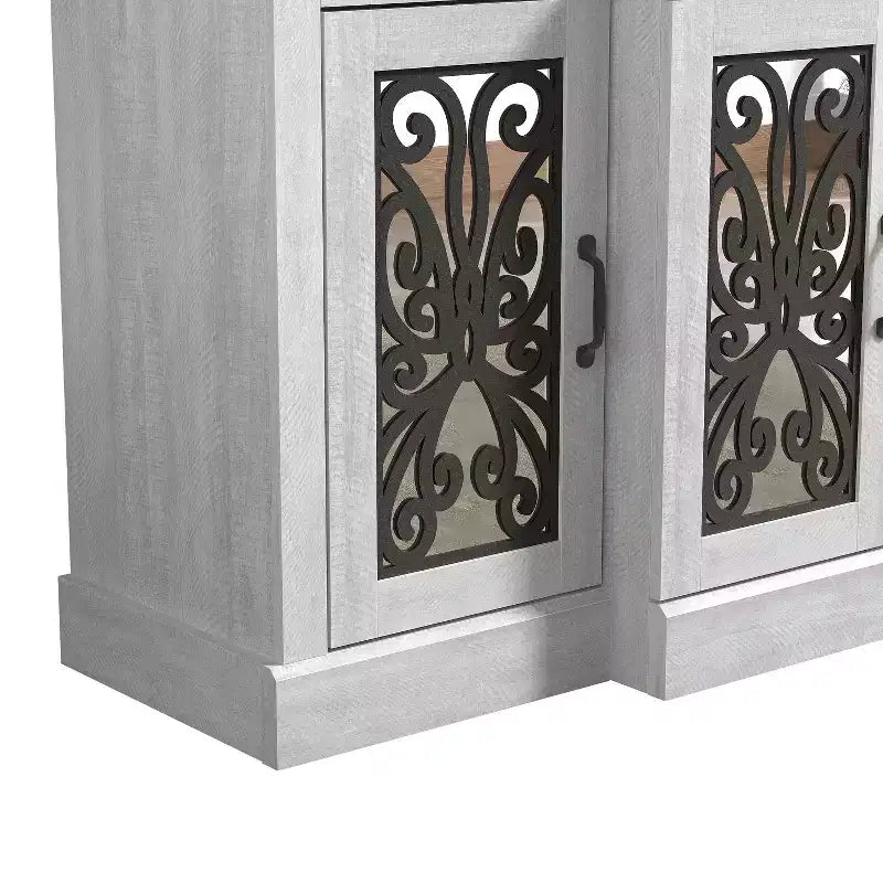 Credenza larga Calidia a 4 ante - Quercia grigia polvere