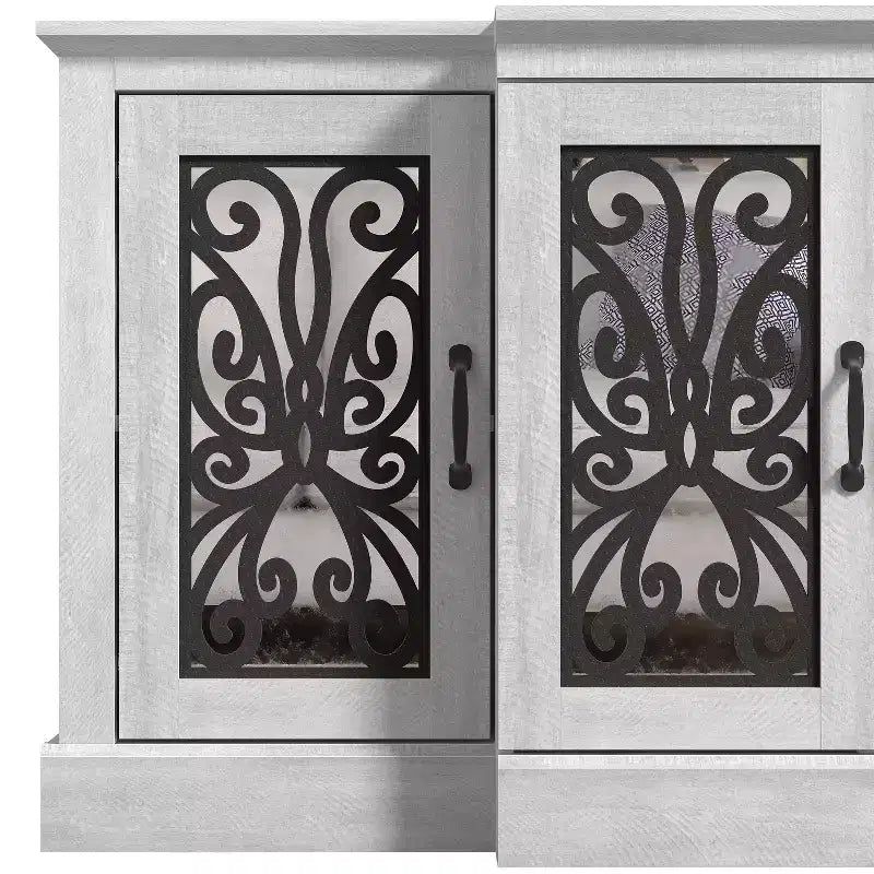 Credenza larga Calidia a 4 ante - Quercia grigia polvere