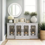 Credenza larga Calidia a 4 ante - Quercia grigia polvere