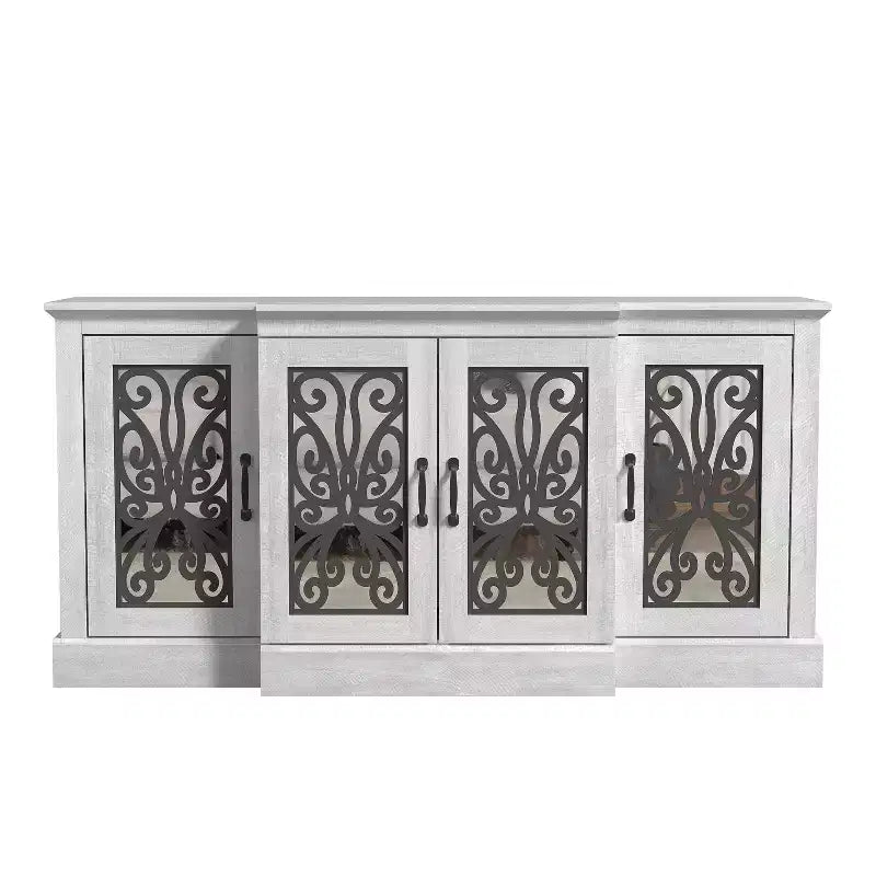 Credenza larga Calidia a 4 ante - Quercia grigia polvere
