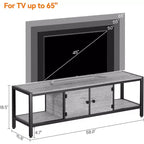 Mobile Porta TV Modern Farmhouse per Soggiorno con Ripiani Contenitori, Consolle Centro di Intrattenimento per Camera da Letto