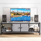 Mobile Porta TV Modern Farmhouse per Soggiorno con Ripiani Contenitori, Consolle Centro di Intrattenimento per Camera da Letto