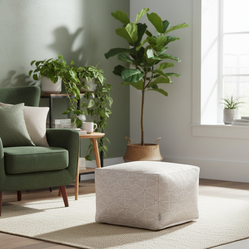 Majestic Home Goods,Ottoman Pouf Charlie Beige