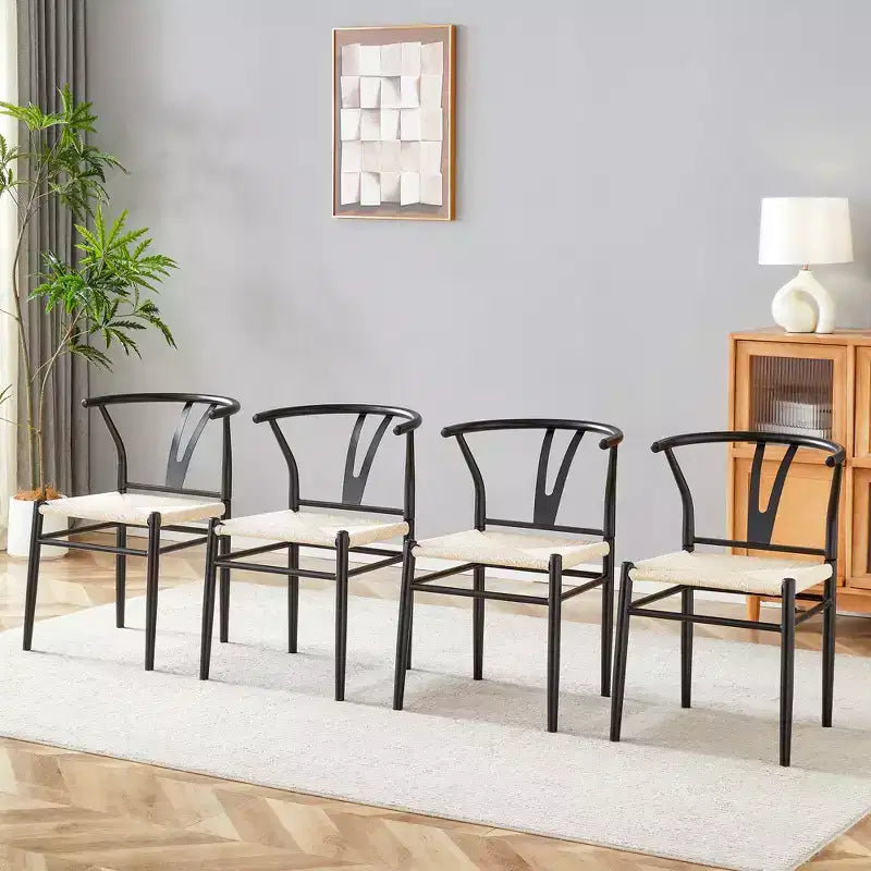 GDFStudio Adele Modern Y-shaped Medieval Rope and Metal Dining Chair (Set of 4)