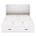 Letto a scomparsa completo a mobile, Letto a cassettone Murphy mobile in legno con porte USB e cassetti, Bianco