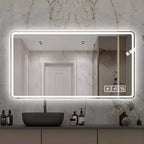 Specchio da bagno illuminato antiappannamento Brin Modern da 48'' con 3 colori e 5 livelli di luminosità regolabile