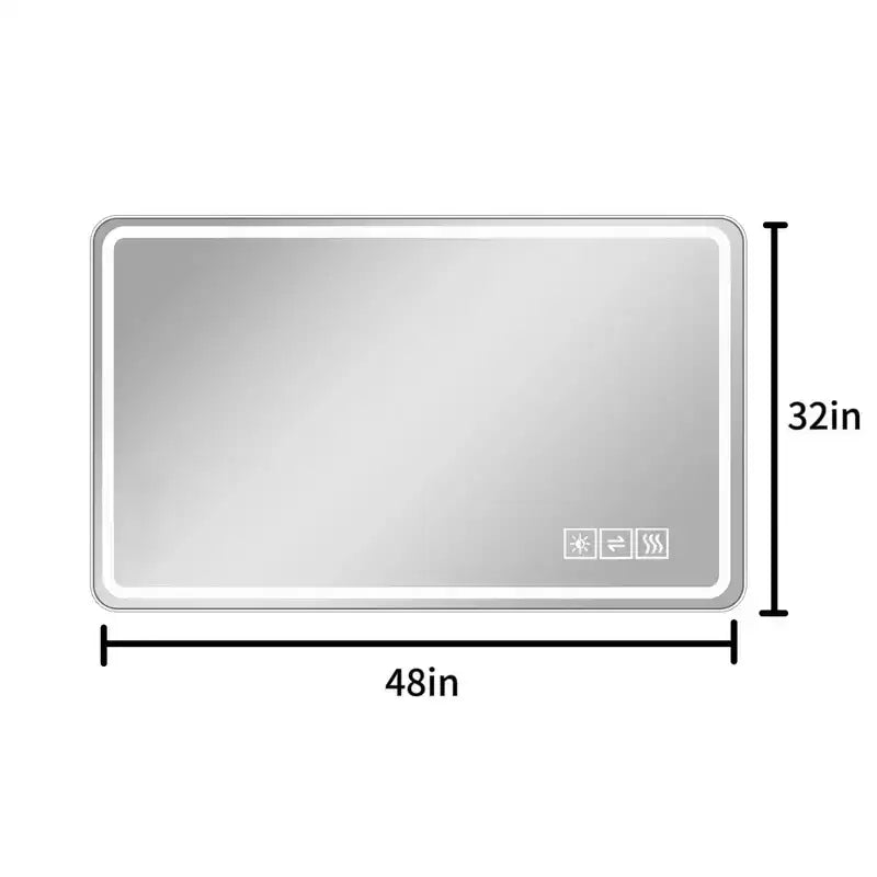 Specchio da bagno illuminato antiappannamento Brin Modern da 48'' con 3 colori e 5 livelli di luminosità regolabile