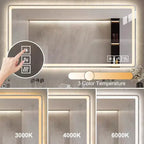 Specchio da bagno illuminato antiappannamento Brin Modern da 48'' con 3 colori e 5 livelli di luminosità regolabile