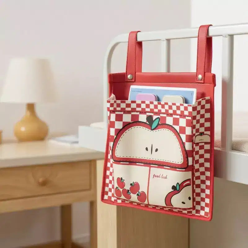 Borsa portaoggetti sospesa con stampa a casetta giocosa e cinghie a clip 39x30cm