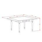 Set sala da pranzo da 5 pezzi in rovere naturale massiccio – con tavolo a ribalta – 4 posti