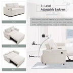 Divano Letto Convertibile con Tasche Laterali e Schienale Regolabile, Divanetto a Due Posti in Velluto per Soggiorno, Camera da Letto